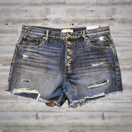 PLUS Kancan Distressed Cut-Off Button Fly Jean Shorts