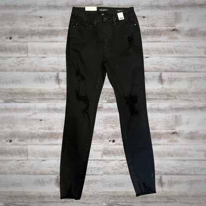 Judy Blue High Rise Black Distressed Skinny Jeans