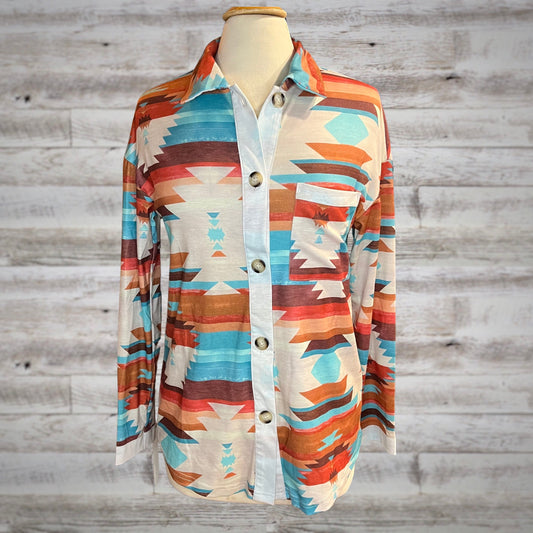 Santa Fe Southwestern Print Button Down Shirt