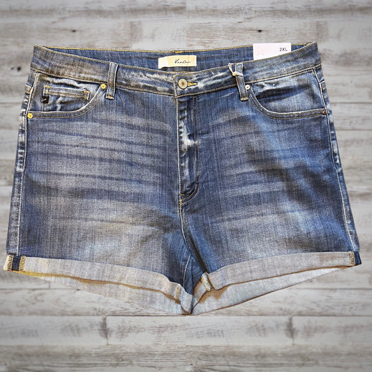 PLUS Kancan High Rise Rolled Cuff Jean Shorts