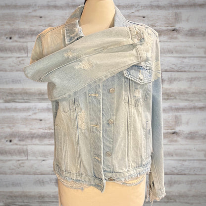 Vervet Bleached Floral Distressed Jean Jacket