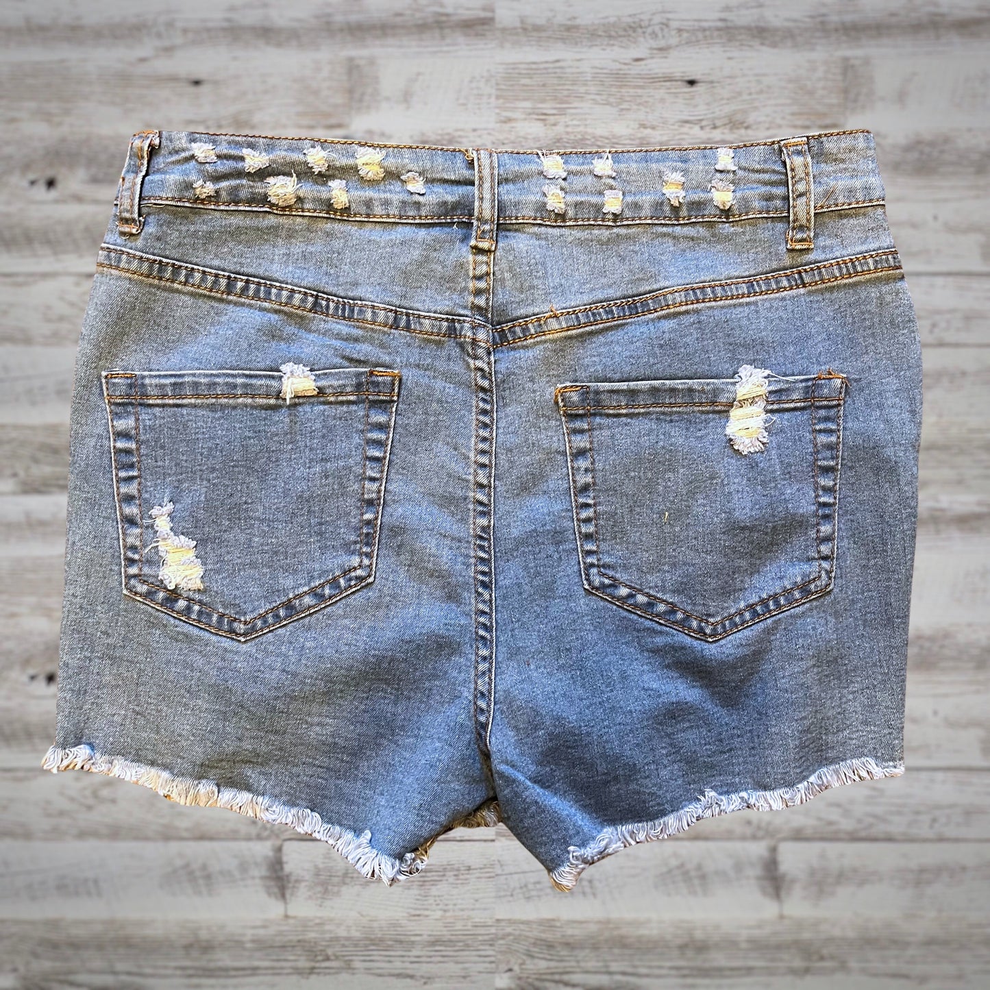 Distressed Cut-Off Super Stretch Jean Shorts