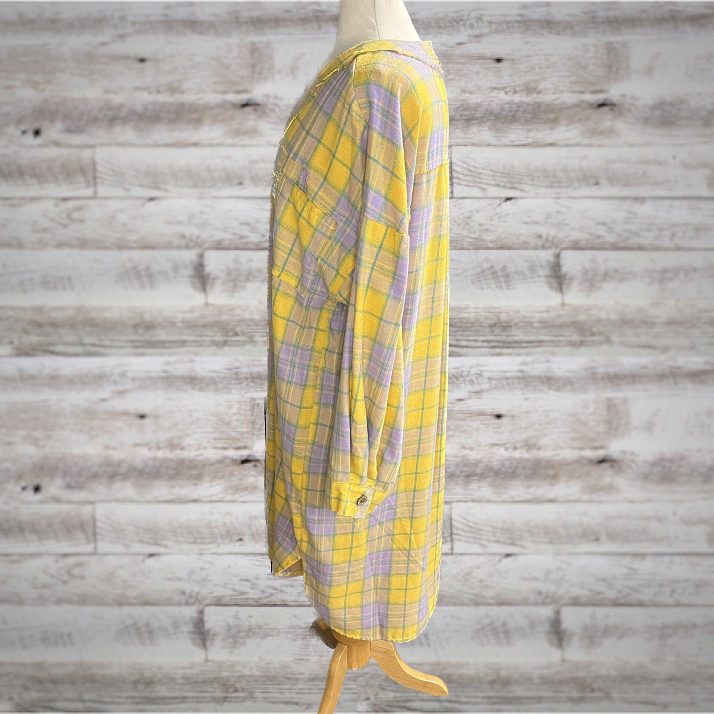 POL Spring Plaid Flannel Duster Shacket