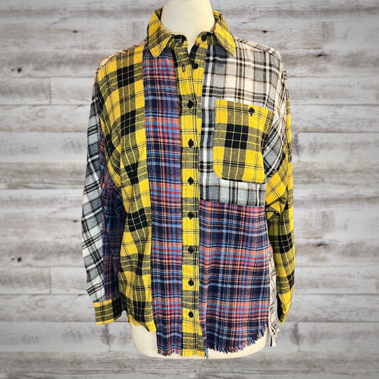 Your Boyfriend's Plaid Hi Low Flannel Tunic Shirt