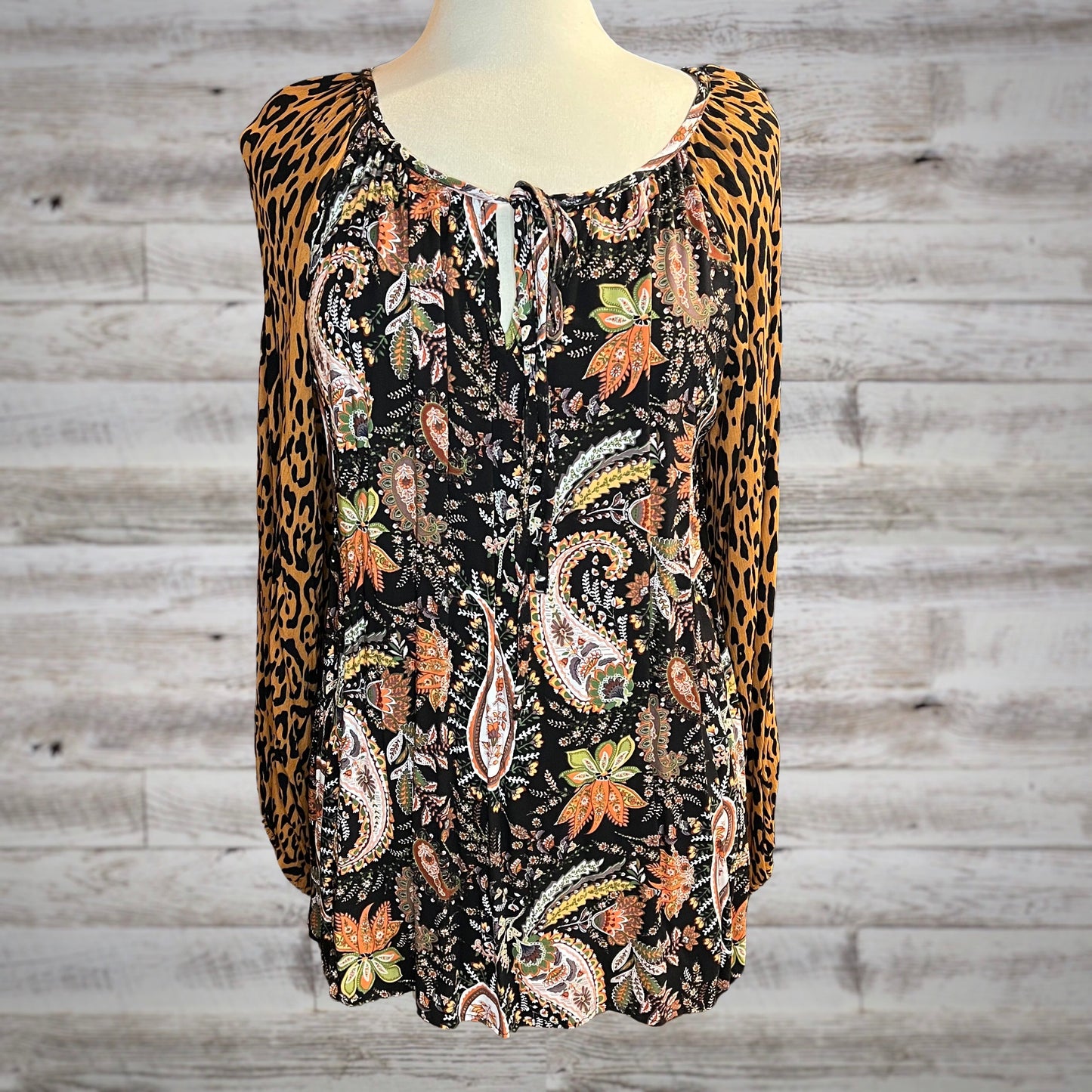 The Stevie Paisley and Leopard Long Sleeve Blouse