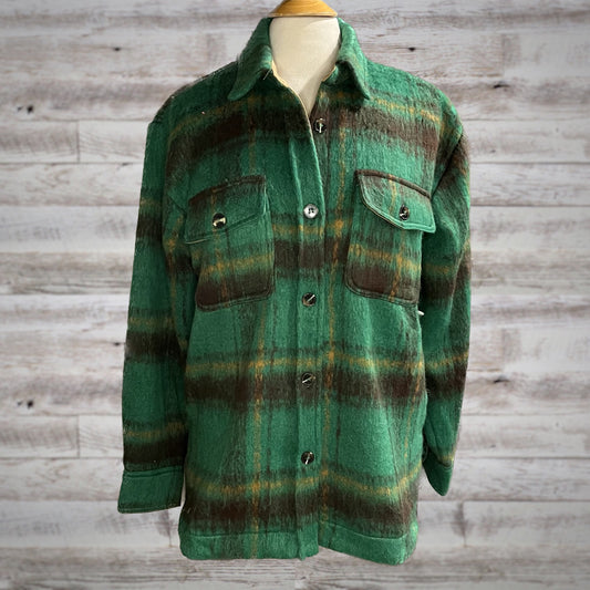 Fuzzy Fleece Plaid Midweight Shacket